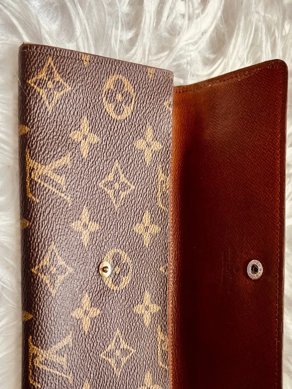 Authentic Louis Vuitton Porte Monnaie Monogram Pochette Credit Long Wallet M6172